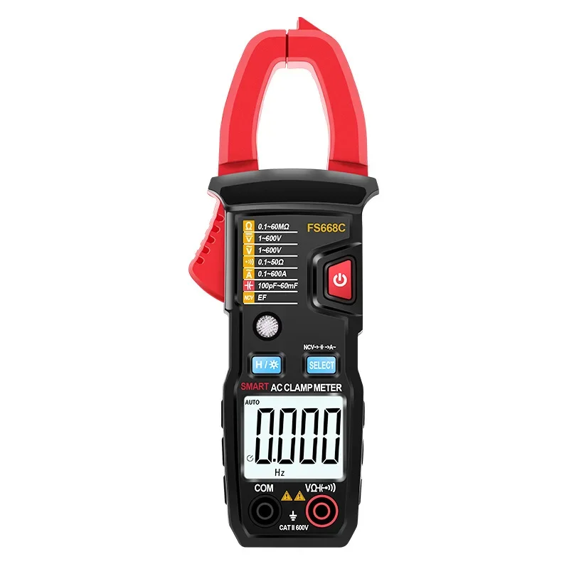 FS668C/668s Electrician Auto-ranging True RMS Digital Display Multimeter Multi Tester Clamp Meter with Backlight LCD Displaying