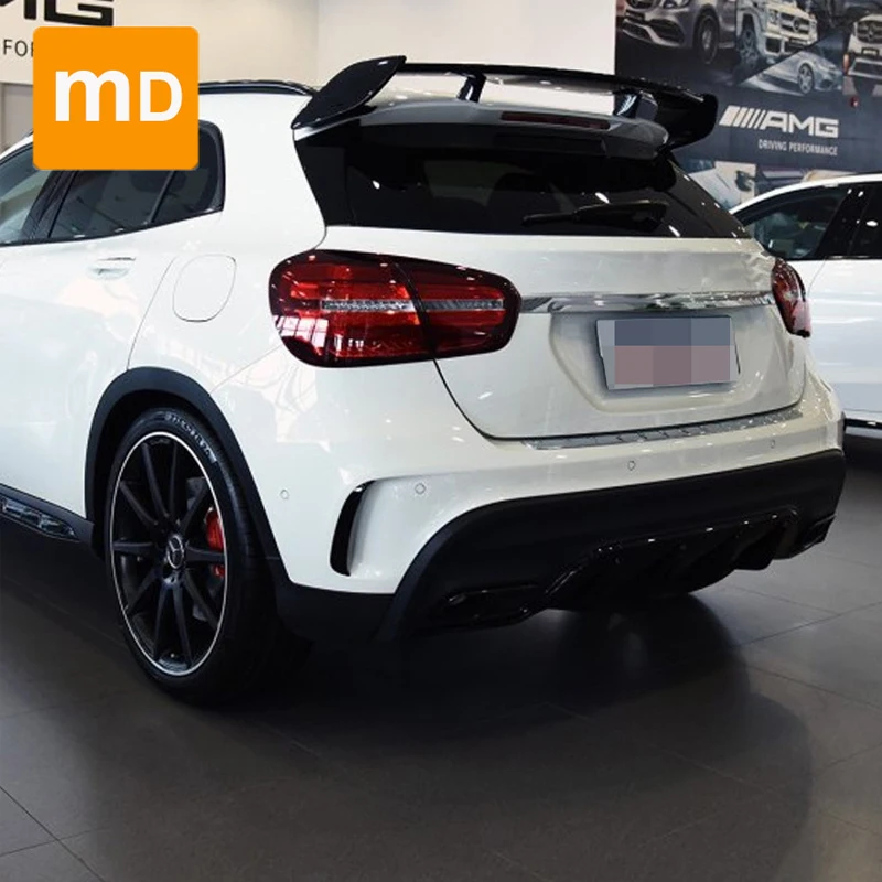 

For Mercedes Benz GLA Class GLA260 GLA45 AMG Glossy Black Rear Bumper Spoiler Splitter Body Kit Cover Trim Car Accessories