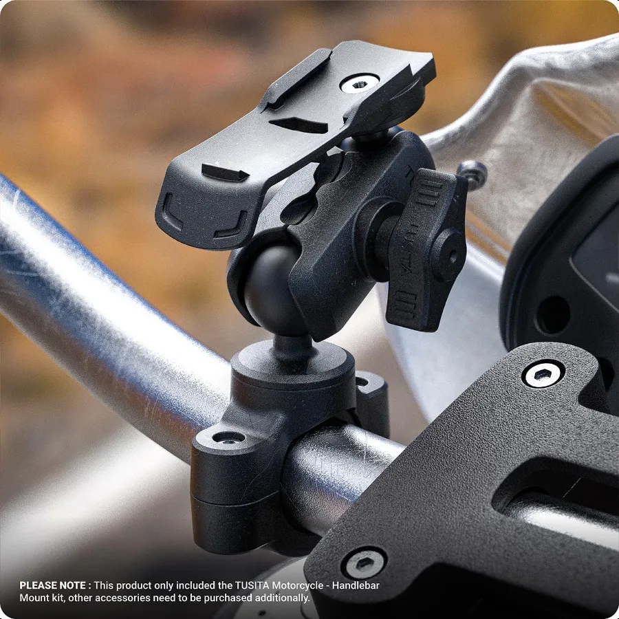 TUSITA Motorrad-GPS-Halterung, kompatibel mit Garmin Handheld GPS, Doppelsteckdose, Arm-Lenkerbasis