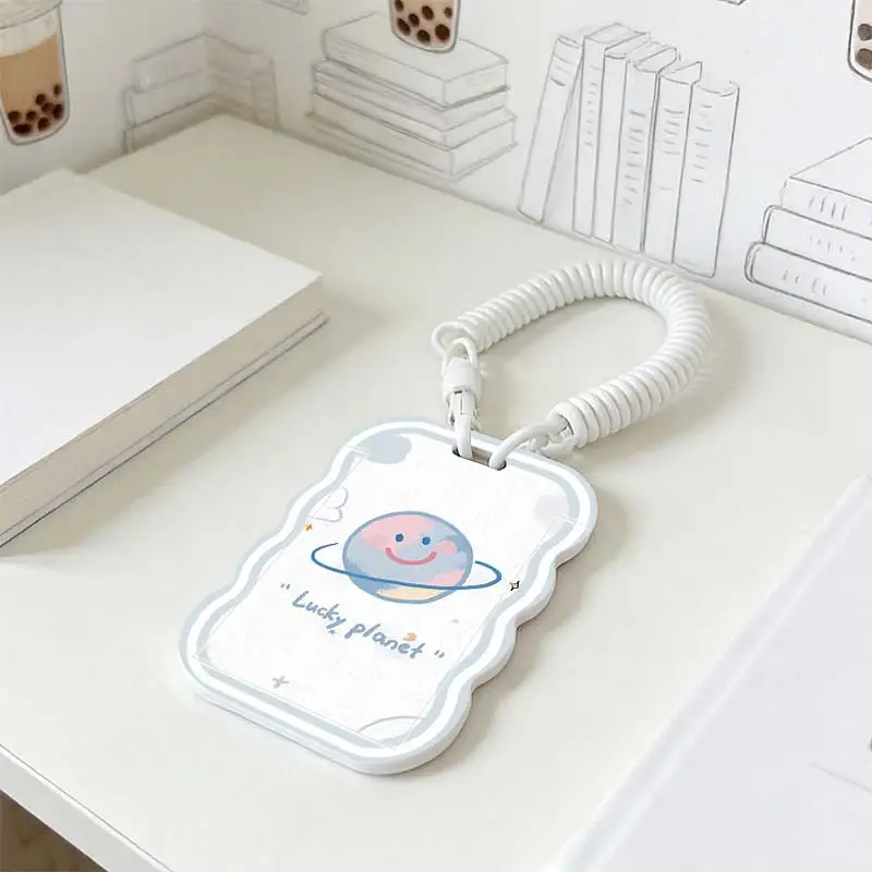 Card Protection Cover for Photo Protector Stretchable Spring Cord Student Bus/Meal Card Protection Case Kpop Photocard Holder