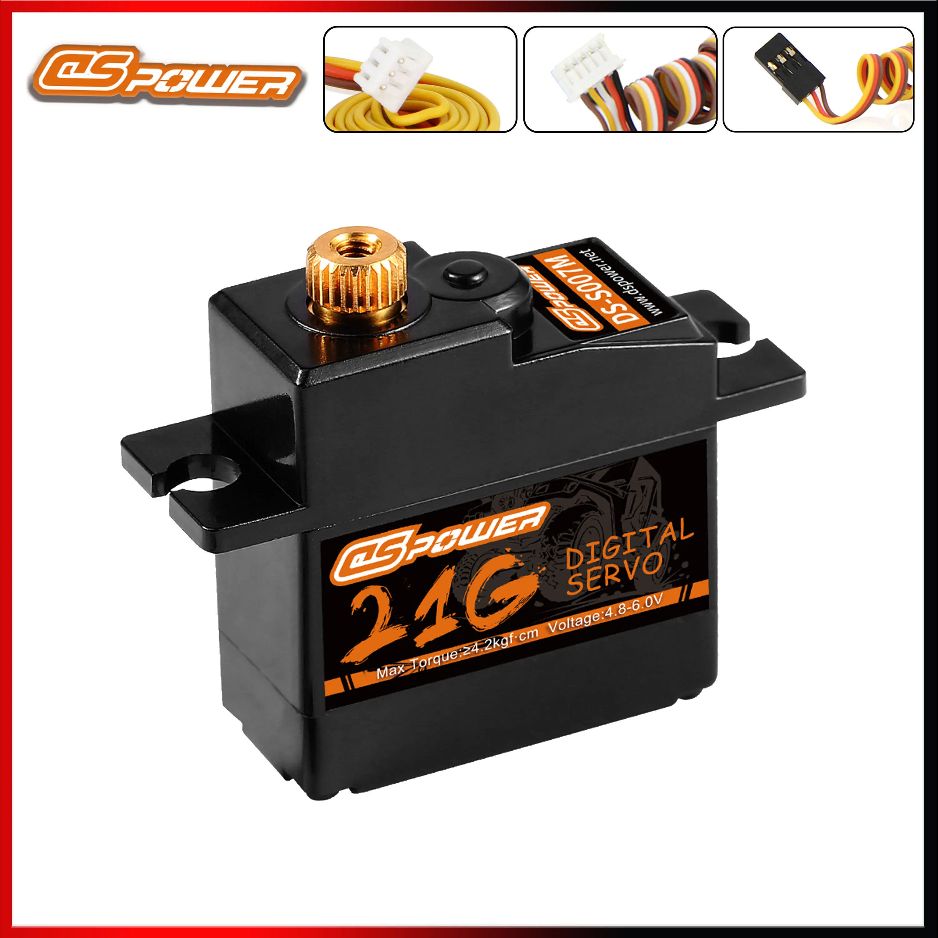 DSPOWER 21g Mini servomotor Digital para 1/18 1/16 1/14 Micro RC Car HYPER GO Wltoys 144001   MN99S MN82 Avión de conducto Barco Robot de juguete