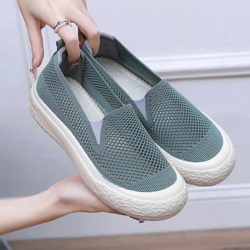 Zapatos De Mujer Sneakers Women Casual Shoes Mesh Soft Loafers Bottom Walking Shoes Mom Comfortable Footwear Flat Women Shoes