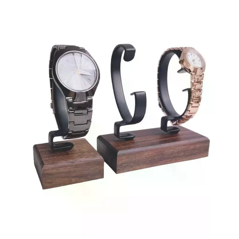 1Pcs Jewelry Organizer Wooden C-Shaped Watch Holder Display Stand For Bracelet Ring Earring Watch Display Solidwood Watch Stand