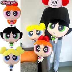 45cm Powerpuff Girls Plush Pillow Big Head Doll Cushion Big Eyes Doll Sofa Bedside Ornament Gift Original Stuffed Animals