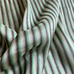 1 meter 100% Mulberry Silk 8 momme Thin Type Chiffon Silk Dress Fabric Stripes Printed 135cm 53