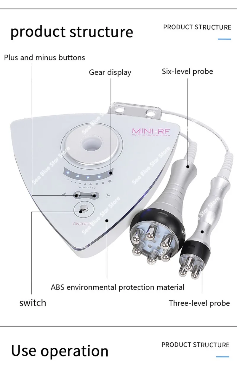 Cross-border radio wave skin lift facial rejuvenation three-pole six-pole beauty instrument massager Face lifting machine