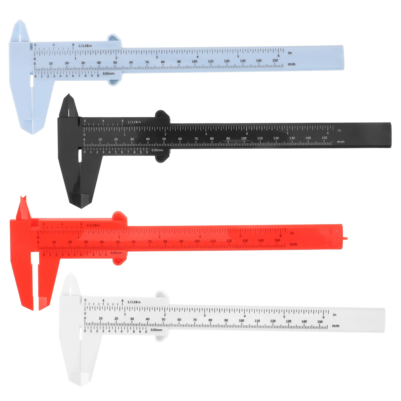 

4Pcs 150Mm Non Digital Plastic Caliper Accurate Measuring Tool Portable Measurement Device for Workshop School