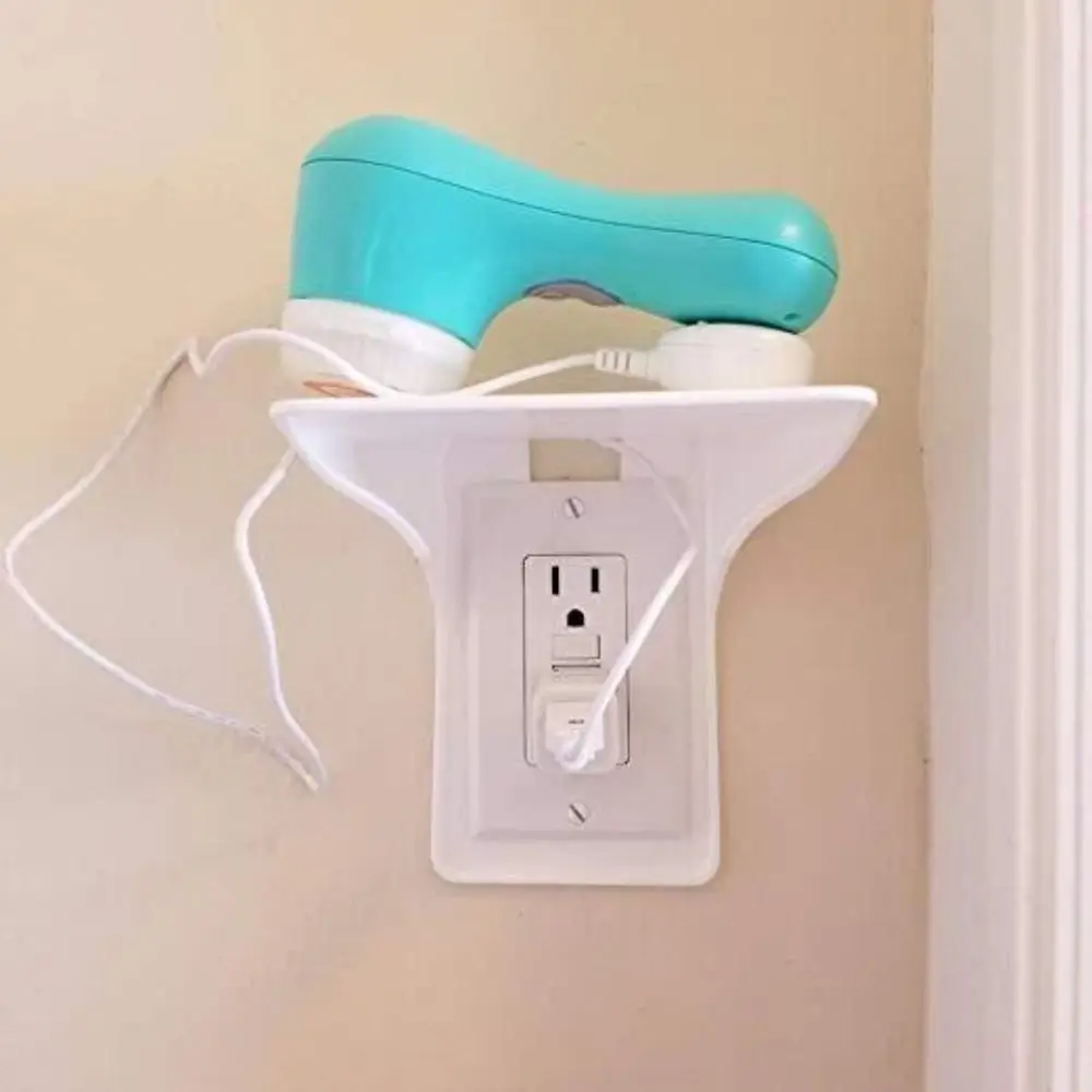 Wall Outlet Shelf Convenient Sturdy Mobile Phone Charging Holder Cable Usb Rack For Bathrooms Kitchens Living Rooms - Detail 1