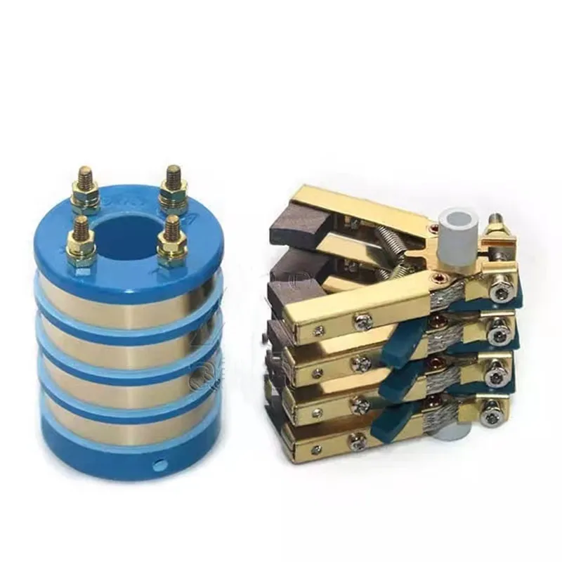 

4 Channel Collector Ring Copper Carbon Brush Combination Multi - Layer Copper Ring Slip ring Pillowtype Packing Machine