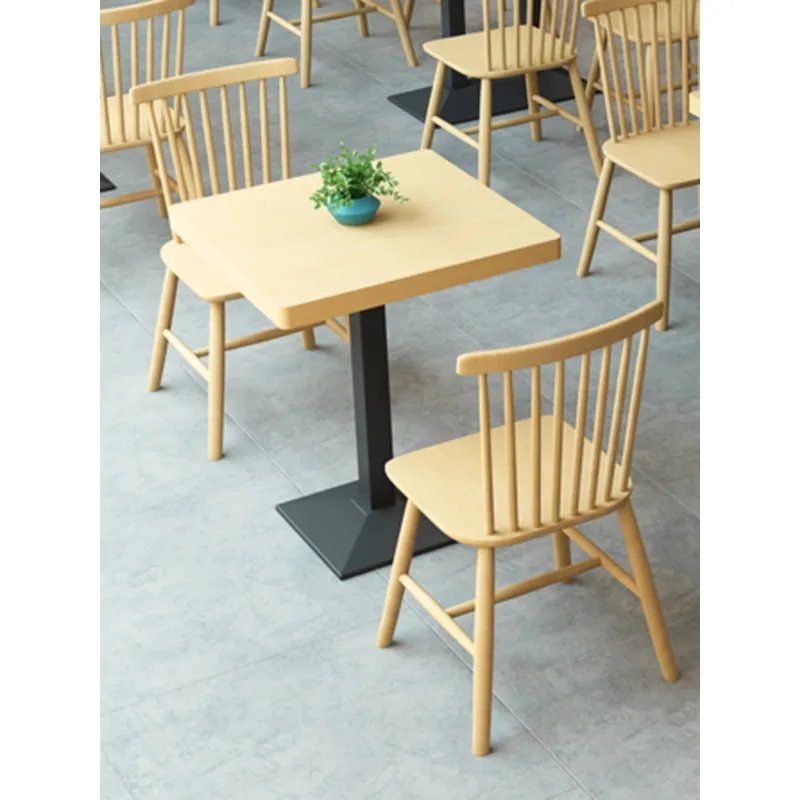 Snack noodle restaurant fast food restaurant solid wood table and chair combination Malatang sushi dumpling hotel commercial din