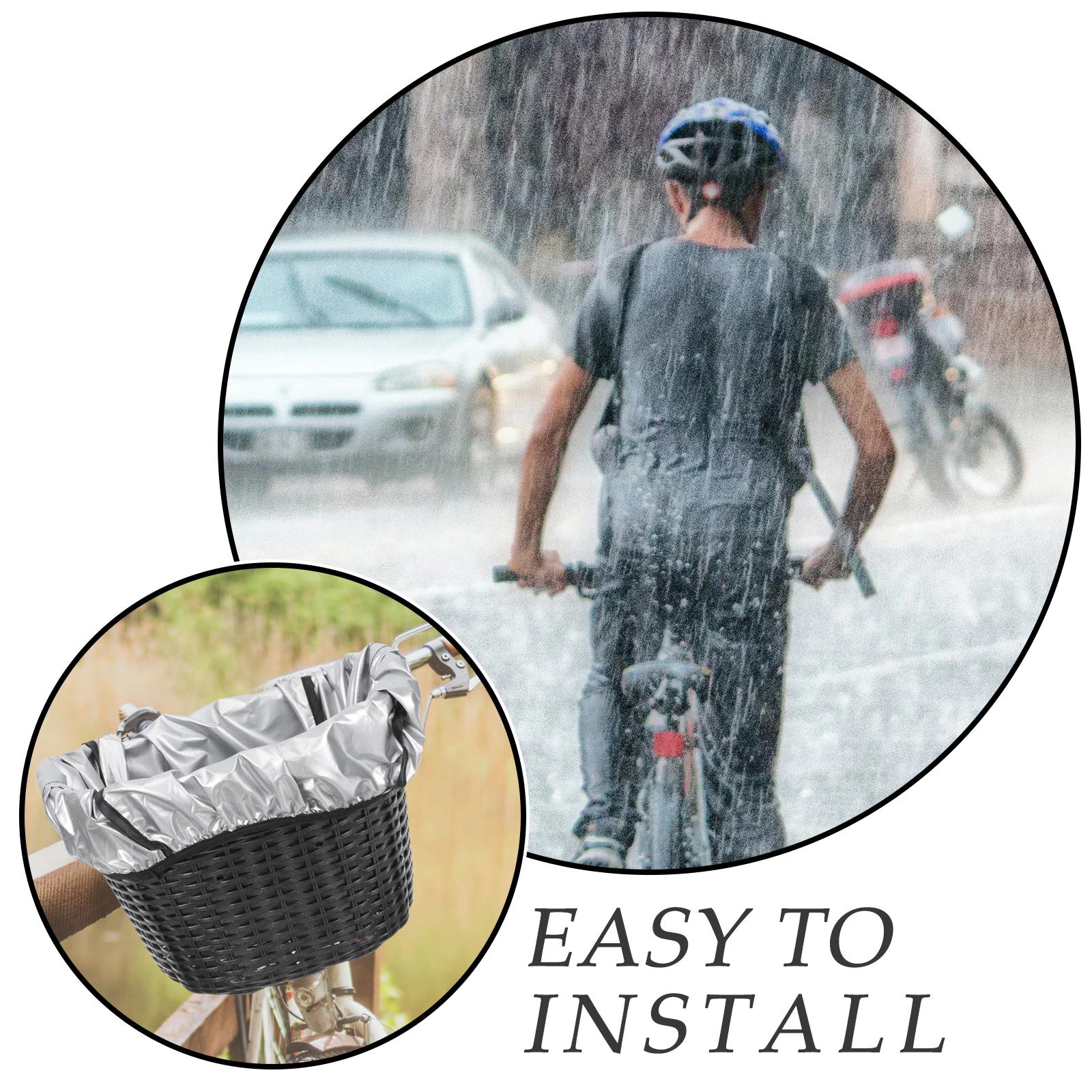 

Waterproof Bike Basket Liner Oxford Cloth Cover Fits Bicycles Front Rear Rack Protective DustProof Lightweight Compact Foldable