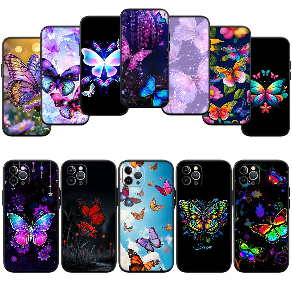 IO14 Colorful Butterfly Phone Case for Samsung Galaxy S20 S21 Ultra FE Plus A26 A30 A30S A31 A52 A42 A50 A50S