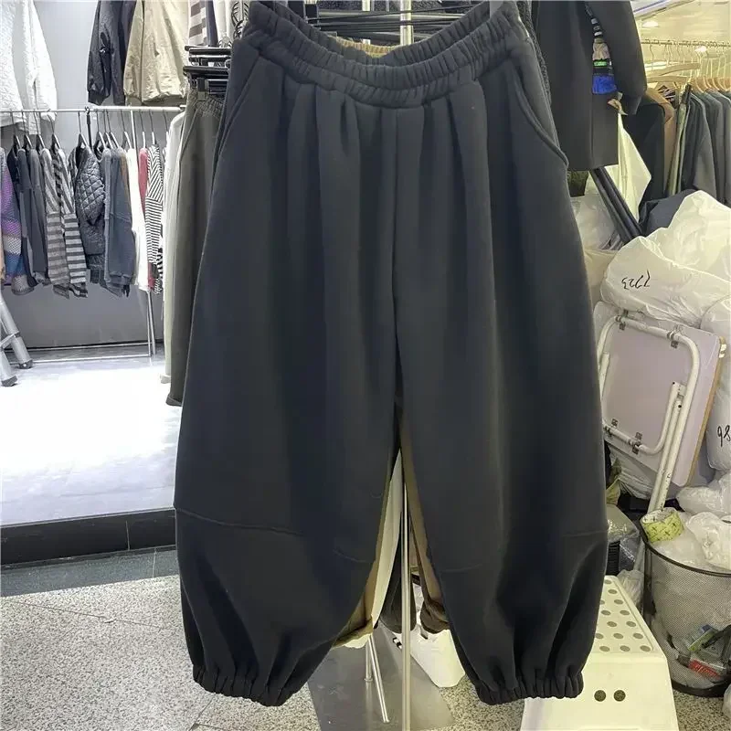 Deeptown-Pantalon Sarouel Décontracté pour Femme, Survêtement Gris Respiré, Vintage, Chaud, dehors, Fjoptics, Harajuku, Streetwear, Gels, Hiver