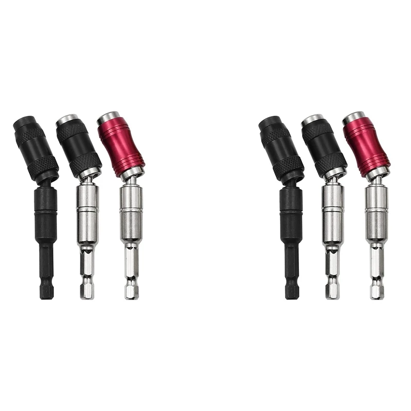 A23T 6Pcs Magnetic Pivot Drill Bit Holder, Magnetic Swiveling Bit Tip Holder, Quick Release Flexible Screwdriver Bit Holder,