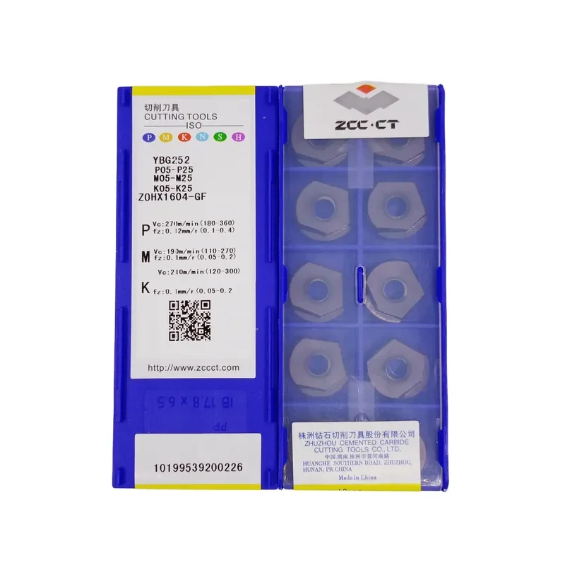Carbide Milling Inserts ZOHX YBG252 ZOHX 1604 CNC Milling Cutter Inserts High-Performance Milling Tool MOQ 10PCS