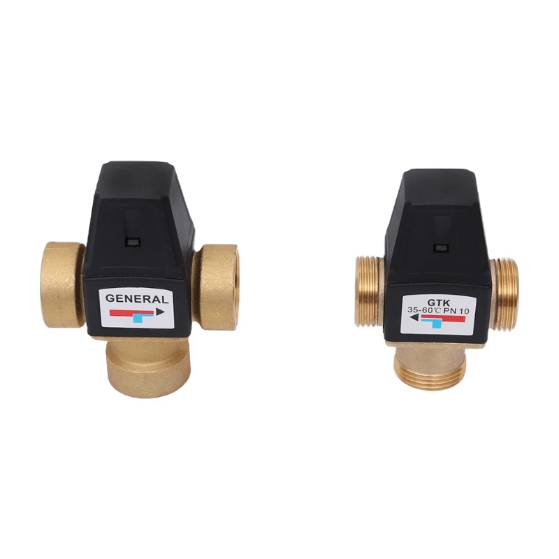 3 Way DN20  Mixing Valve male thread Brass Thermostatic for Solar Water Heater Tools Accessory