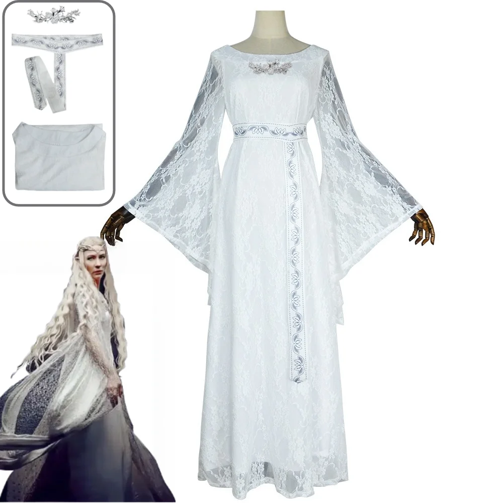 

Elven Queen Cosplay Gown Medieval Vintage Royal Court Dress Classic Fantasy Elf Princess Costume for Women Fantasy Party Dress