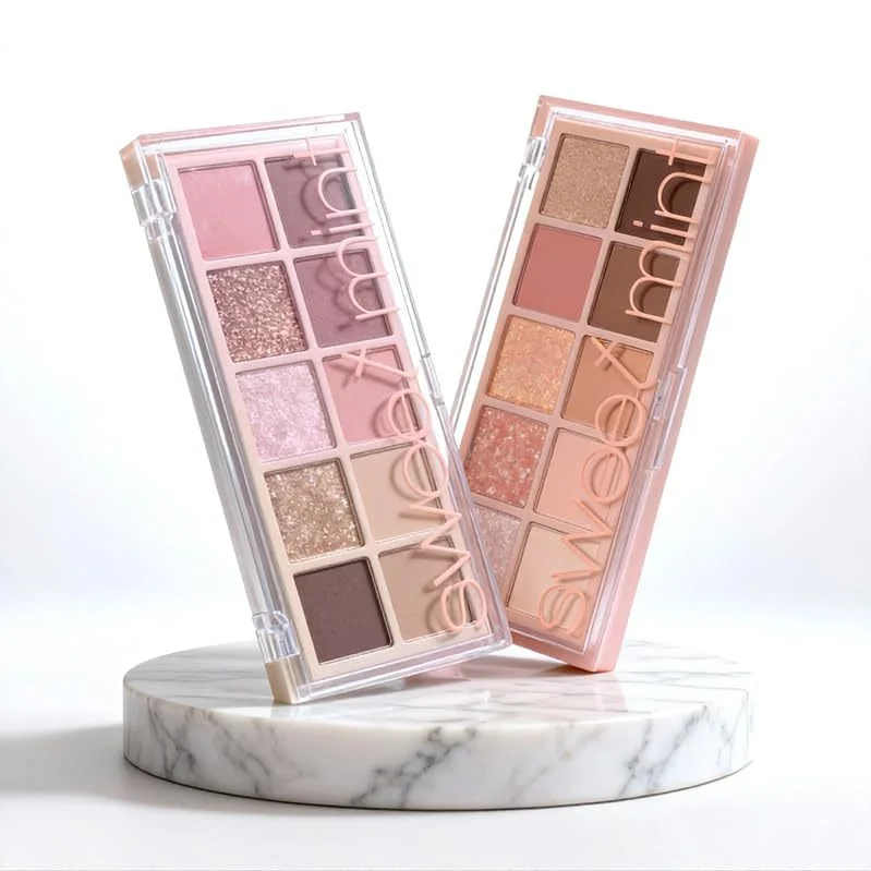 Sweet Mint 10-Farben Cool-Tone Make-up-Palette: Kombination aus Seidig-Mattem Farbton und Glitzernden Finishes, Vielseitig Einsetzbar für Augen und Gesicht – Detail 3