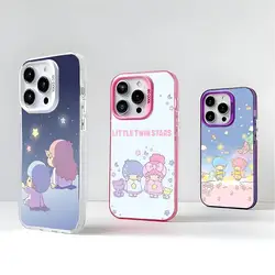 Sanrio Little Twin Stars Phone Case 2024 IMD Case For IPhone 16 15 Pro XR XS 7 8 Plus SE2024 Shockproof Color Phone Funda Cover