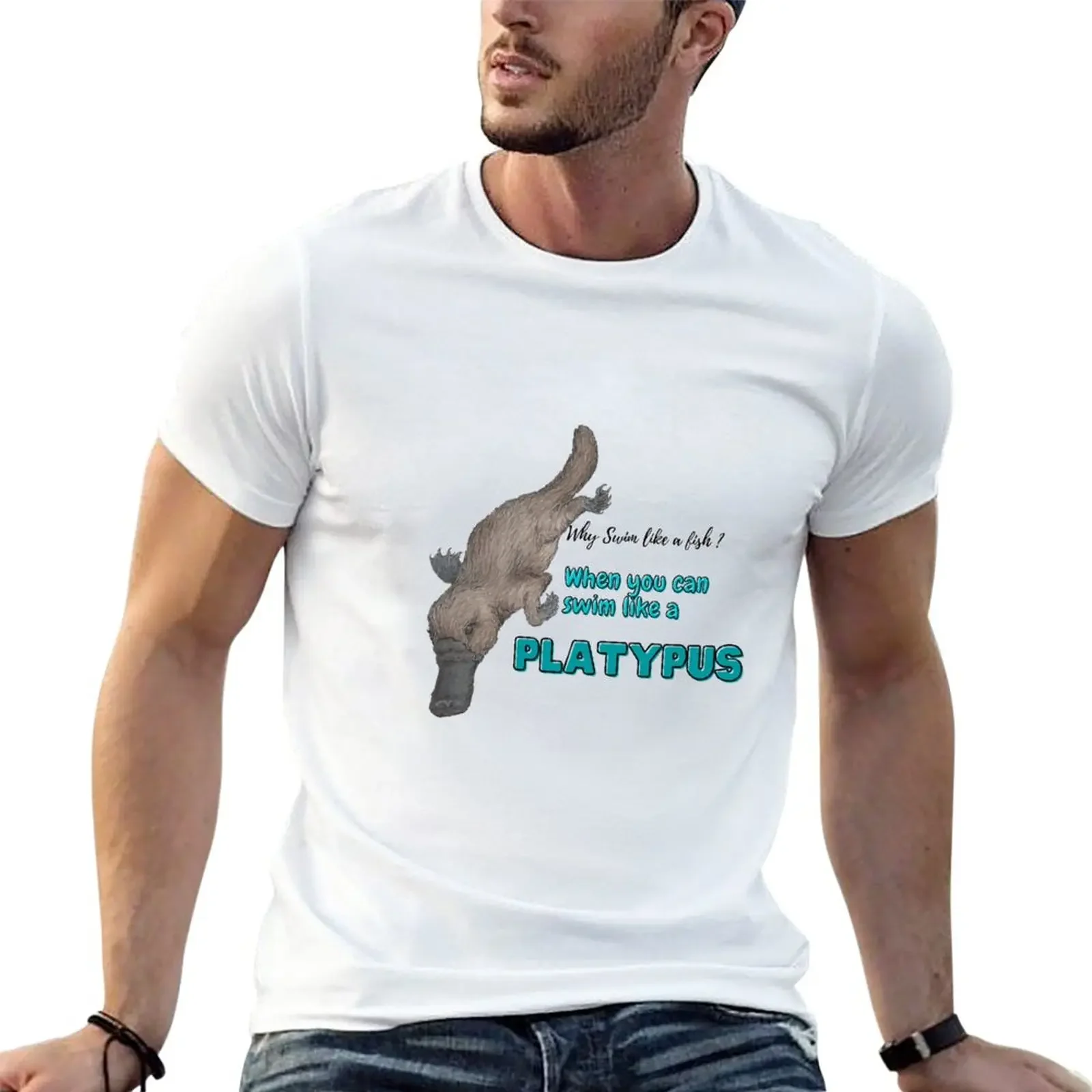 Swim like a Platypus T-Shirt kawaii clothes shirts graphic tees tshirts for men