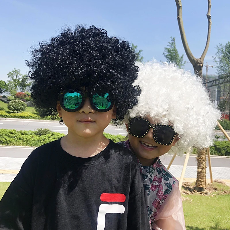 Exploding Head Fan Wig Child Dress Up Headgear Kids Clown Headwear Comedy Baby Boy Girl Hair Covers Headdress Performance Props