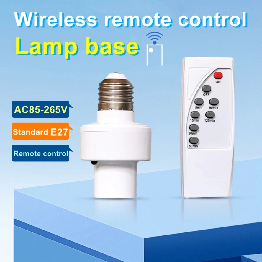 Standard E27 Wireless Remote Control Timer Switch Lamp Holder 110V 220V House Multi Light Switch Baby Room Bedroom Smart Switch