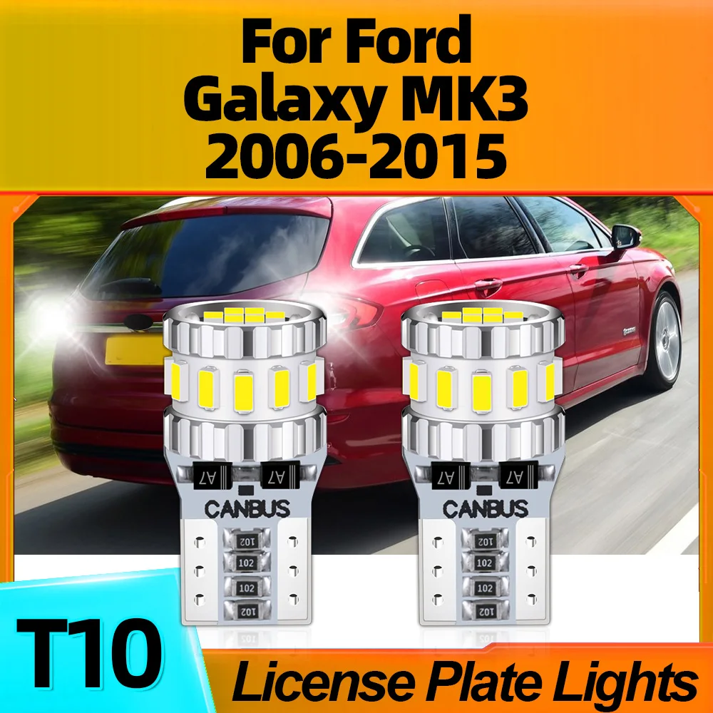 

2Pcs Auto Bulbs T10 W5W 12V LED License Plate Lights For Ford Galaxy MK3 2006 2007 2008 2009 2010 2011 2012 2013 2014 2015