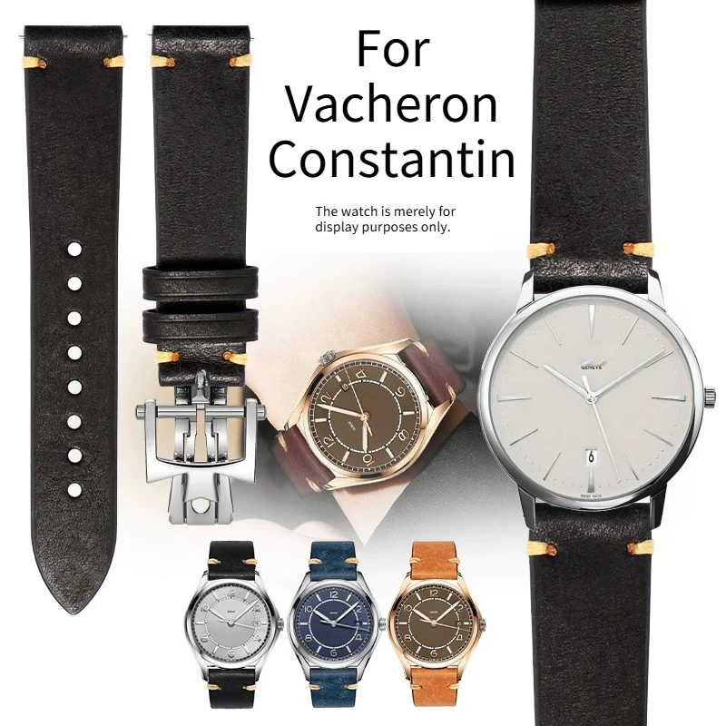 Retro genuine leather watch strap for original Vacheron Constantin PATRIMONY 85180 TRADITIONNELLE 4600E FIFTYSIX 82172 watchband