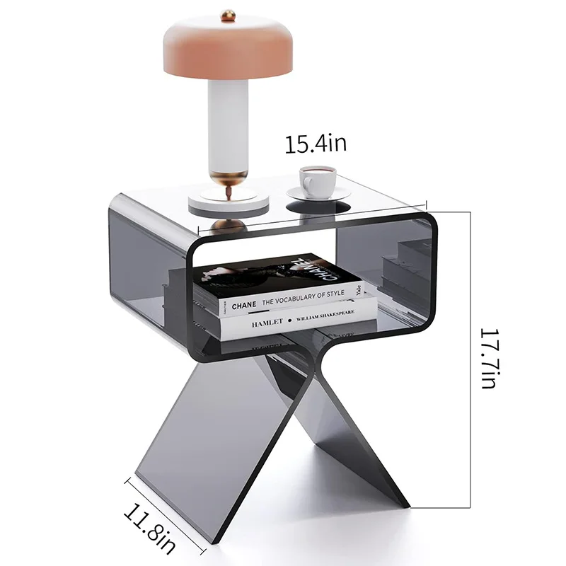 طاولة جانبية للسرير من الأكريليك بتصميم عصري وديكور منزلي شفاف لغرفة المعيشة وجانب القهوة بسيط #4