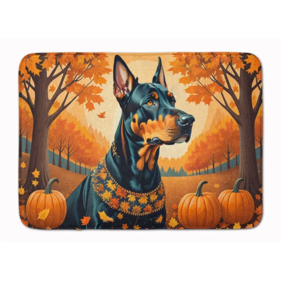 

Doberman Pinscher Fall Кухонный коврик из пены с эффектом памяти Моющийся в машине коврик против усталости Подушка Комфортный коврик для ванной или кухонный коврик