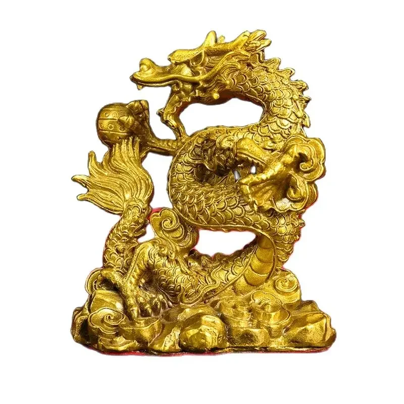 Wholesale precision copperware with bottom Han Long Han Phoenix ornaments, brass dragon and phoenix home furnishings, office de