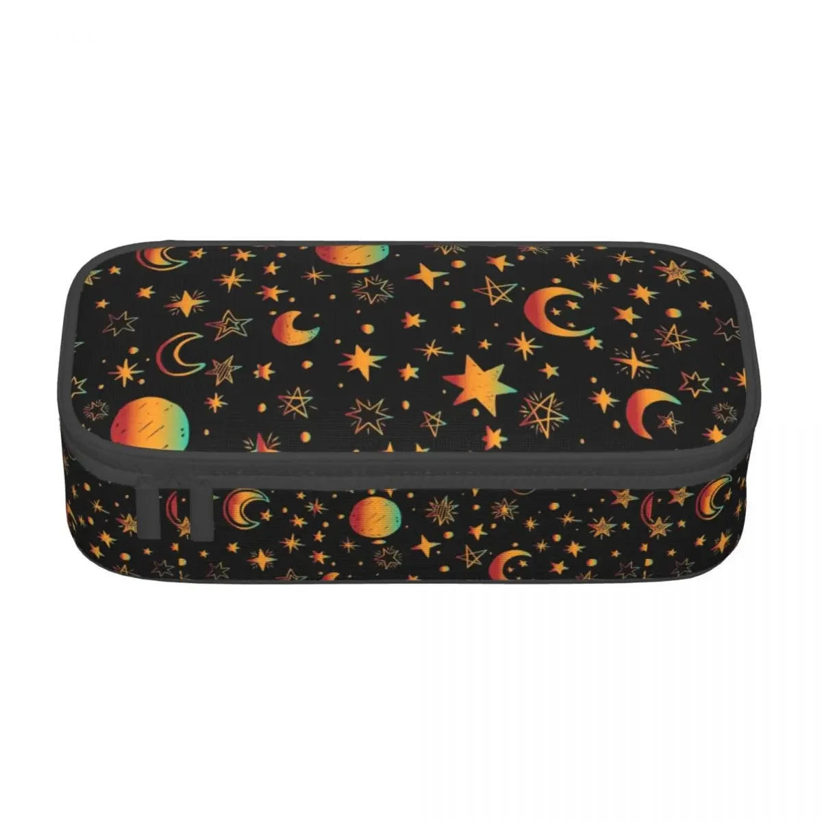 Custom Kawaii Celestial Moon And Stars Pencil Case for Space Universe Galaxy Astronomy Large Storage Pen Box Bag Stationery