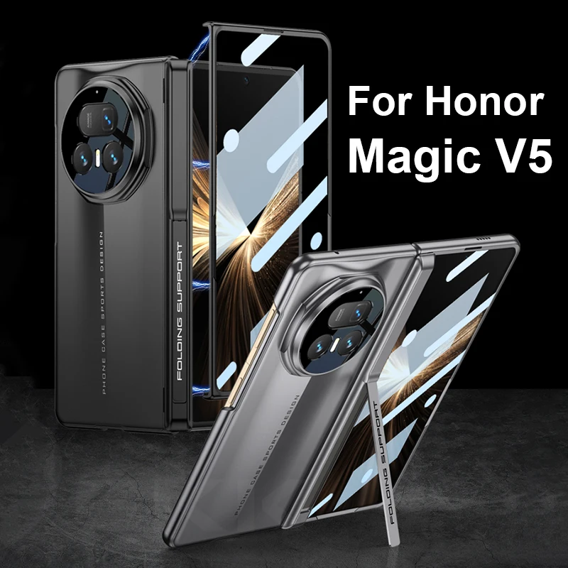

Чехол-подставка с магнитной петлей для Honor Magic V5 V3, стекло для экрана, защитное стекло, защитное пластиковое матовое покрытие для Honor Magic V5, чехол
