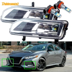 2 Pieces Car Front Fog Light Assembly Lampshade with H11 LED Lamp Bracket Wire Accessories For Nissan Sentra 2020 2021 2022