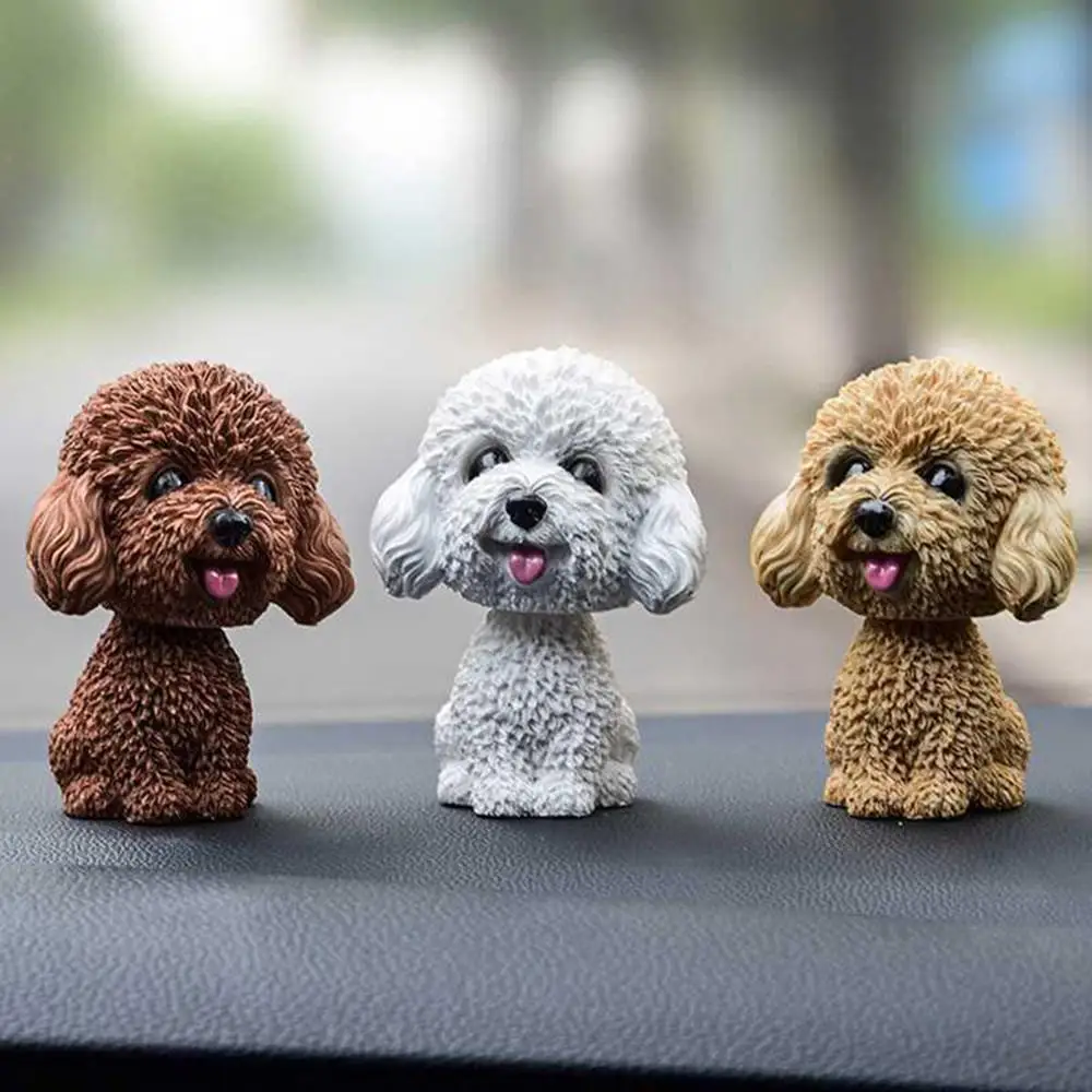 New Shaking Head Dog Ornament Cute Nodding Decoration Gift Car Interior Resin Dog Decoration