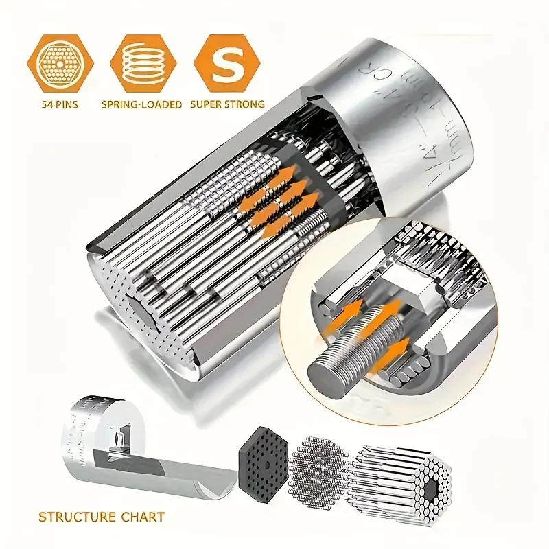 Multifunctional Silvery 7 to 19mm Magic Socket Multi Purpose Wrench Extension Rod Electric Hand Drill Screw Tool Set image 5
