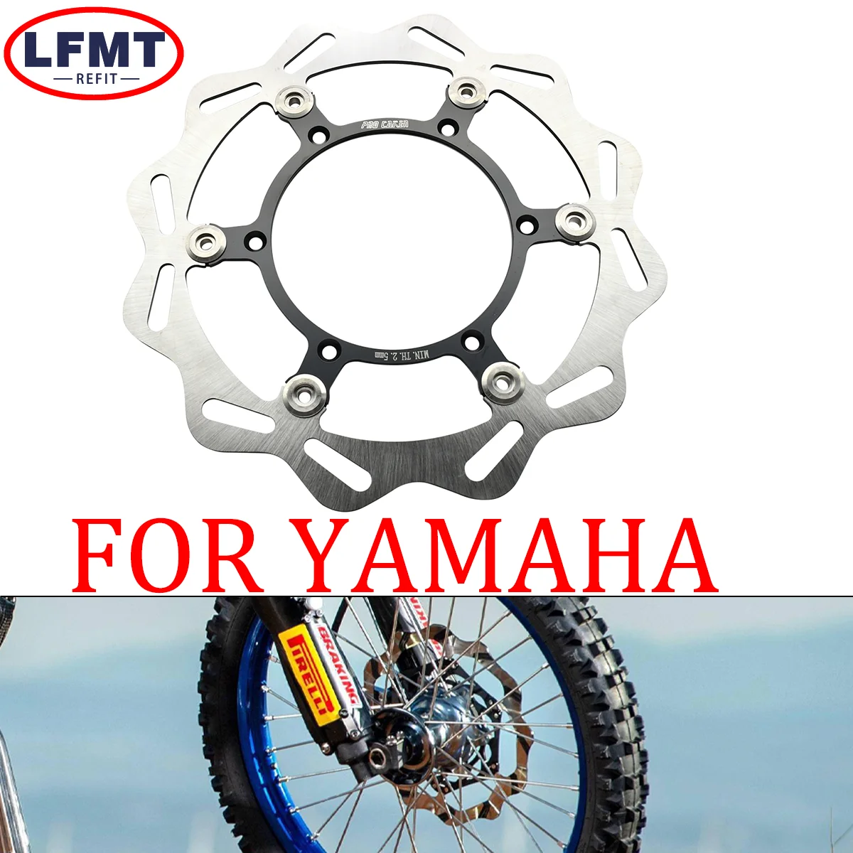 270mm CNC Floating Front Brake Disc Rotor For YZ125 YZ250 YZ400F YZ450F YZ250F YZ250X WR125 WR250 WR250F WR400F WR450F 1998-2021