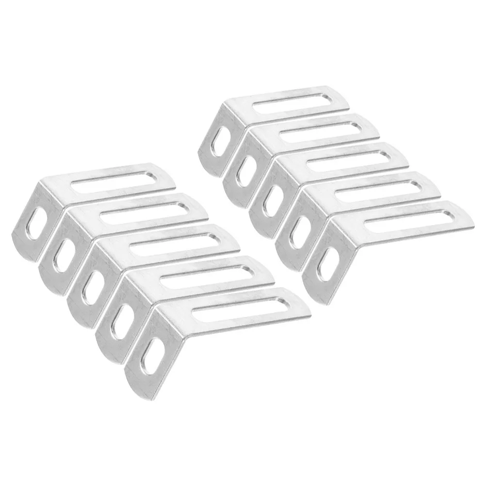 10 قطعة L-شكل دعامة زاوية قوس 90 درجة دعامة زاوية قائمة لخزانة خشبية الجرف الثقيلة دعم الأجهزة الحديدية #5