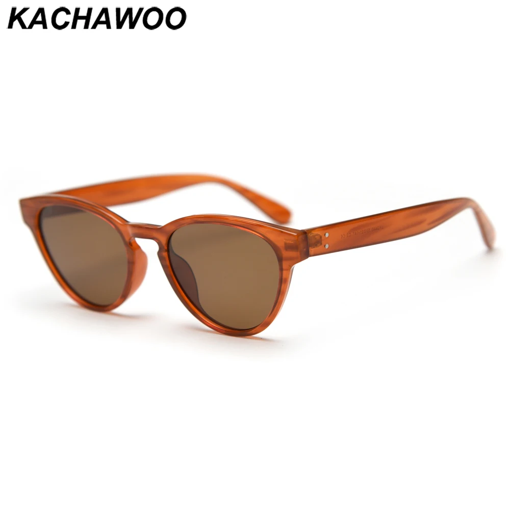 

Kachawoo cat eye sunglasses polarized female brown pattern black fashion sun glasses TR90 frame male Summer shades Korean style