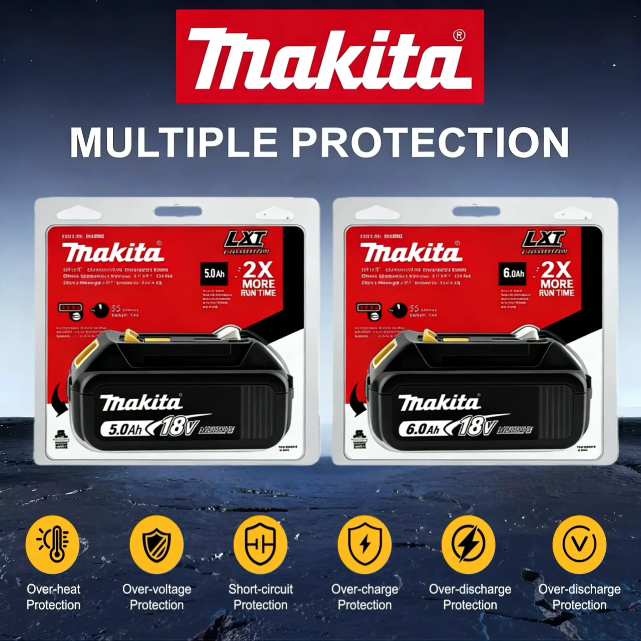 

Original Makita 18V lithium battery 5.0Ah 6.0Ah compatible with BL1850B BL1860B rechargeable battery Original Makita charger
