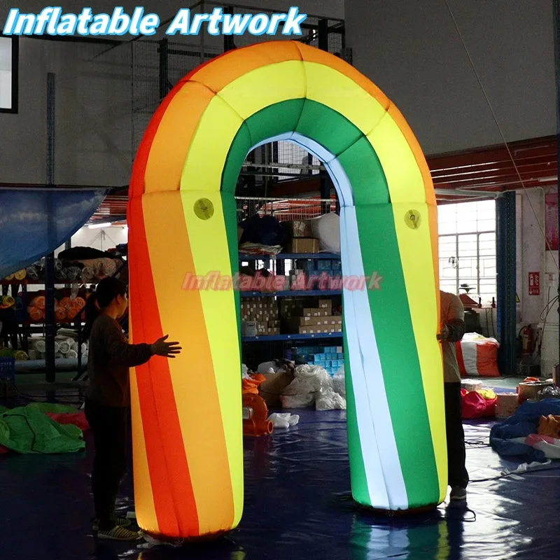 Custom Built House Party Theme Big Inflatable Rainbow Archway for Events Decor Toys