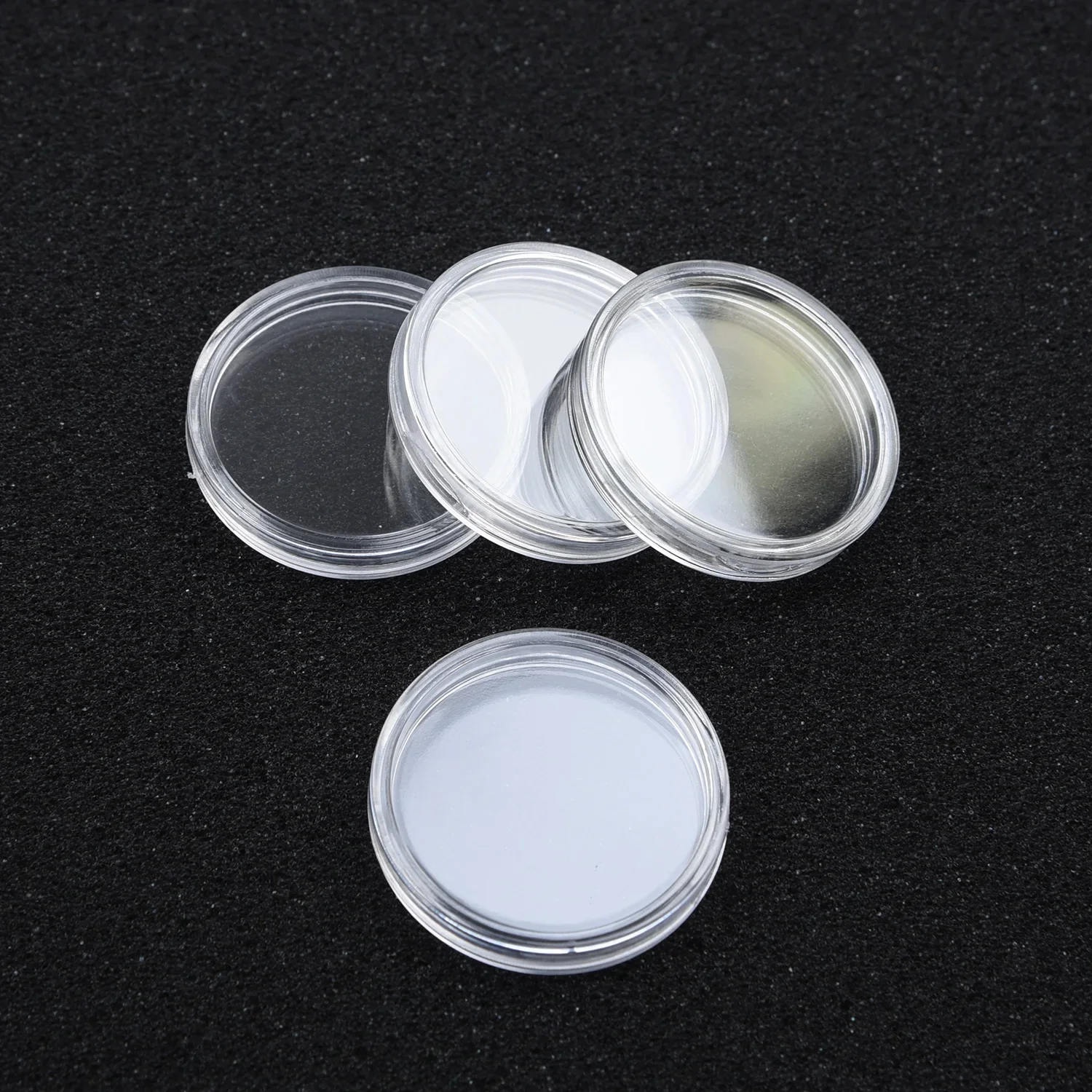 100pcs/Box 30mm Coin Storage Box Clear Round Boxed Coin Holder Plastic Capsules Display Cases Organizer Collectibles