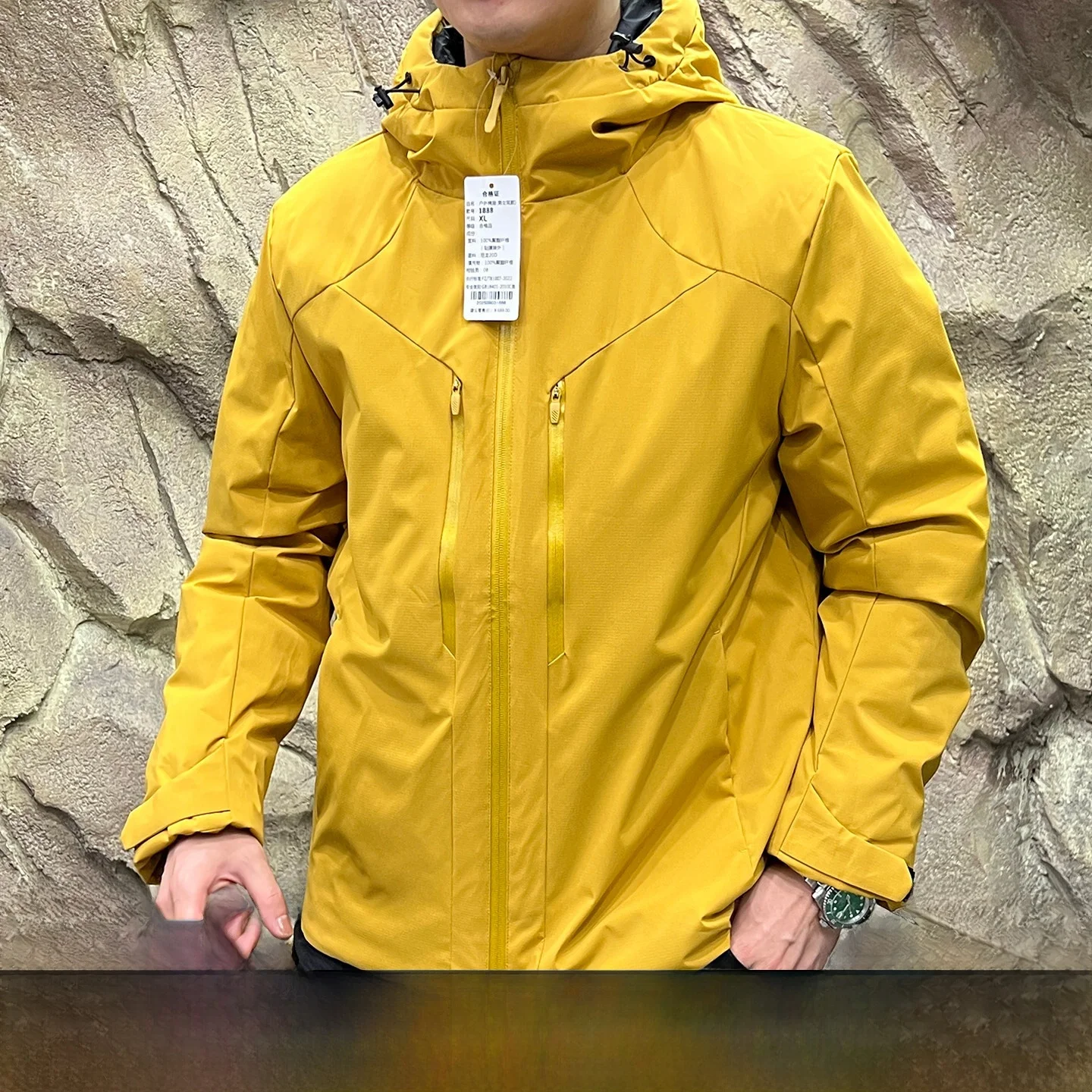 

Dingli Main Prtion 3D Tailoring Men's Outdoor Waterproof Cotton Jaet Autumn Winter Youth Casual Long Sve Hooded Coat