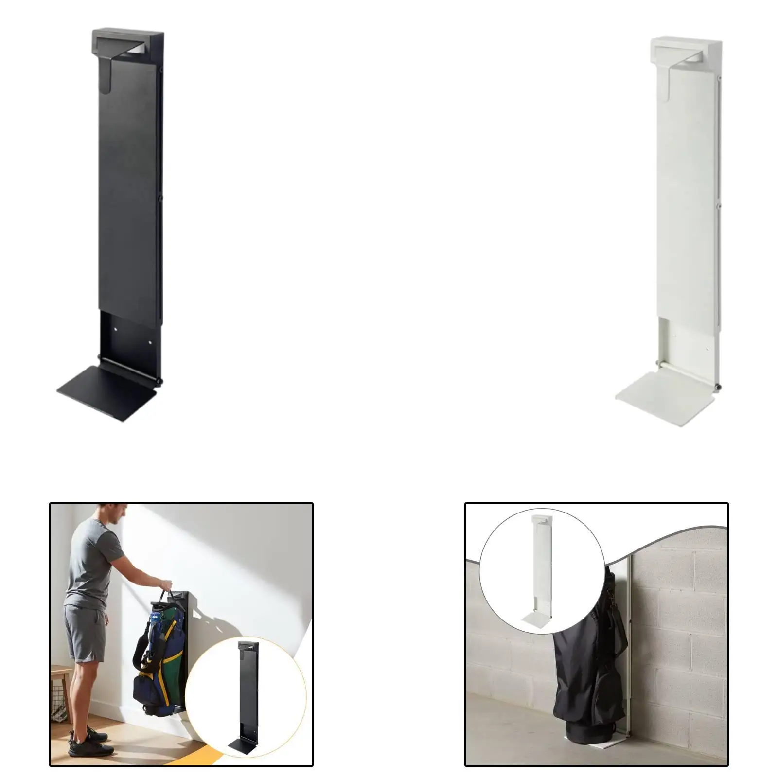 Golf Bag Holder Adjustable Steel Wall Mounted Organizer Durable Sturdy Storage Rack with Sliding System for Garage Use