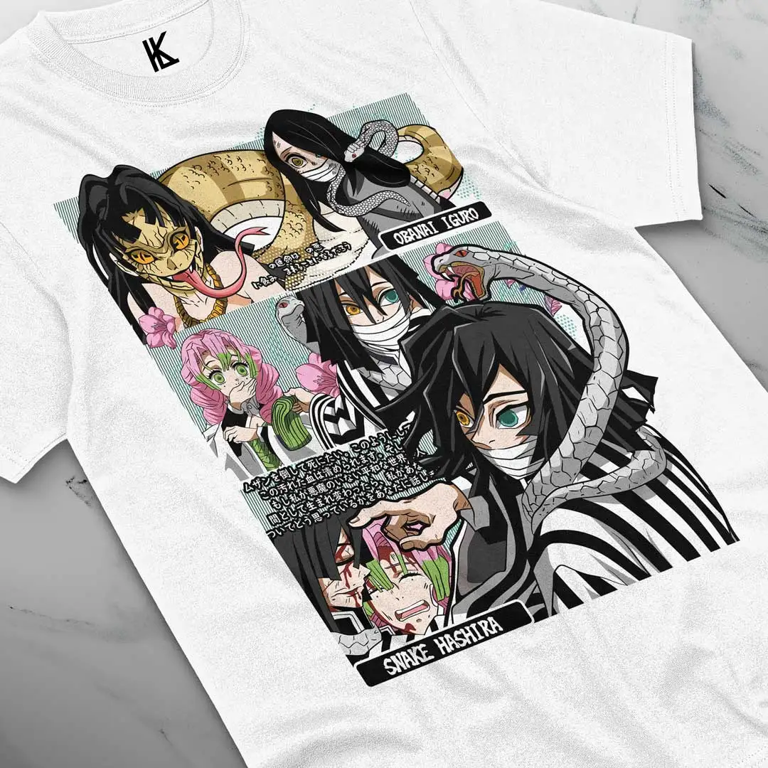 Obanai Iguro T-Shirt Demon Slayer Kimetsu No Yaiba Hashira Anime Manga Soft Tee