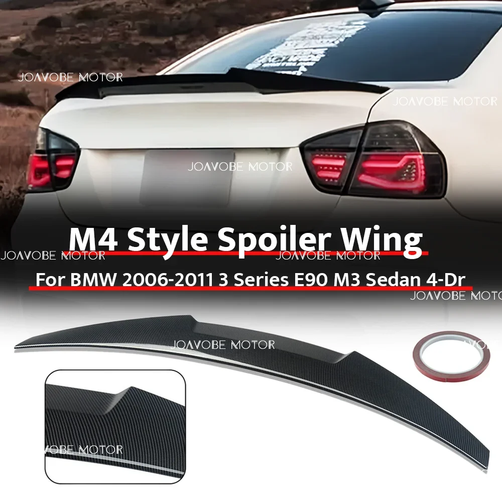 

Glossy Carbon Fiber M4 Style Rear Spoiler Wing For 2006-2011 BMW 3 Series E90 4-Door Sedan