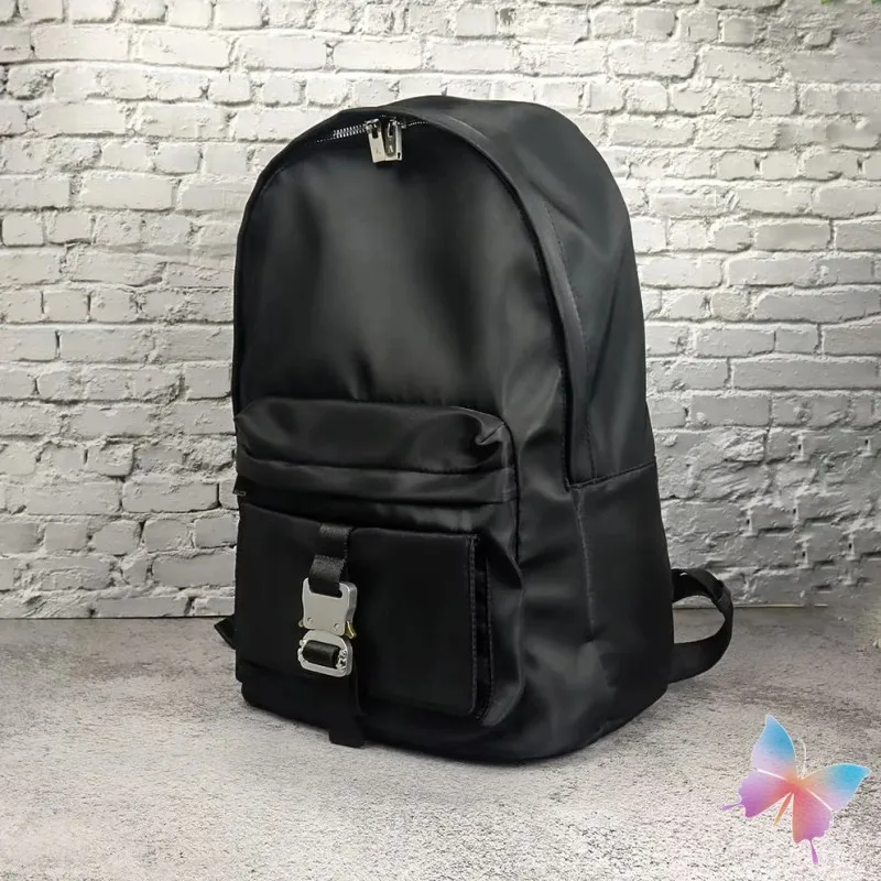 High Street 1017 ALYX 9SM Backpacks Men Women Black Outdoor Travel Metal Socket Letter Logo Zipper Opening Nylon Bags