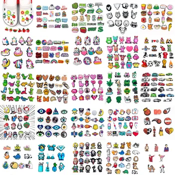 Nieuwe Set Collectie Dier Auto Voedsel Schoen Charmes voor Klompen Sandalen Decoratie Schoen Accessoires Bedels voor Vrienden Geschenken