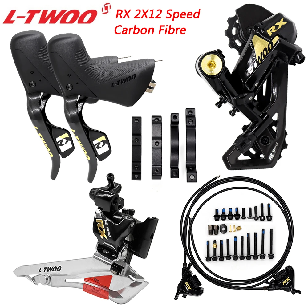 

LTWOO RX 2x12 24 Speed Derailleurs Road Bike Groupset Carbon Fibre Hydraulic Caliper Rear Derilleur for SHIMANO Bike Parts