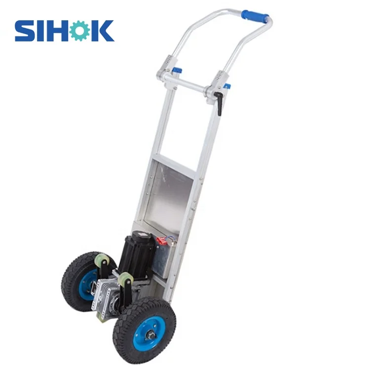 Aluminium foldable hand trolley 200kg stair climbing walker battery powered electric hand truck stair climber